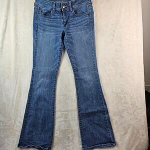 American Eagle womens 8 long kick boot cut Super Stretch Denim Cut Western